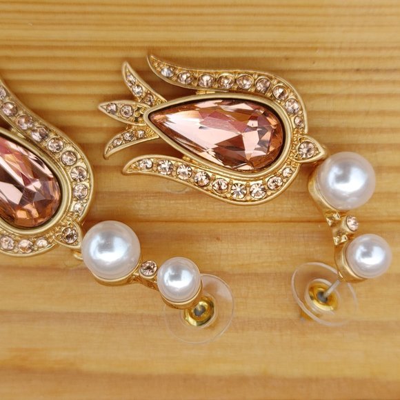 Oscar de la Renta Crystal Earrings (for pierced ears) Made in USA - Picture 4 of 16